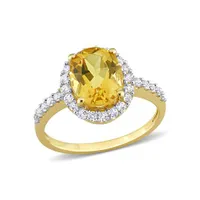 Julianna B 10K Yellow Gold Citrine & Lab Grown White Sapphire Ring