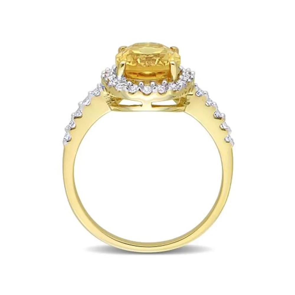 Julianna B 10K Yellow Gold Citrine & Lab Grown White Sapphire Ring