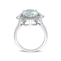 Julianna B 14K White Gold 0.47CTW Diamond & Aquamarine Ring