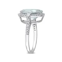 Julianna B 14K White Gold 0.47CTW Diamond & Aquamarine Ring