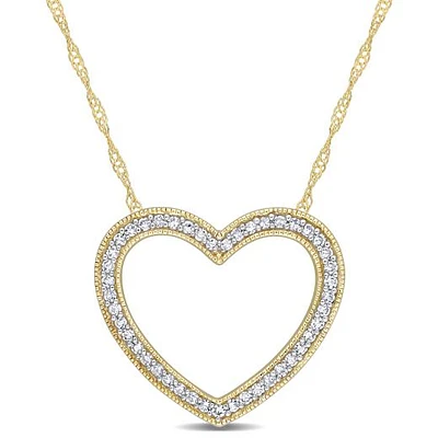 Julianna B 14K Yellow Gold 0.22CTW Diamond Heart Pendant