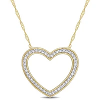 Julianna B 14K Yellow Gold 0.22CTW Diamond Heart Pendant