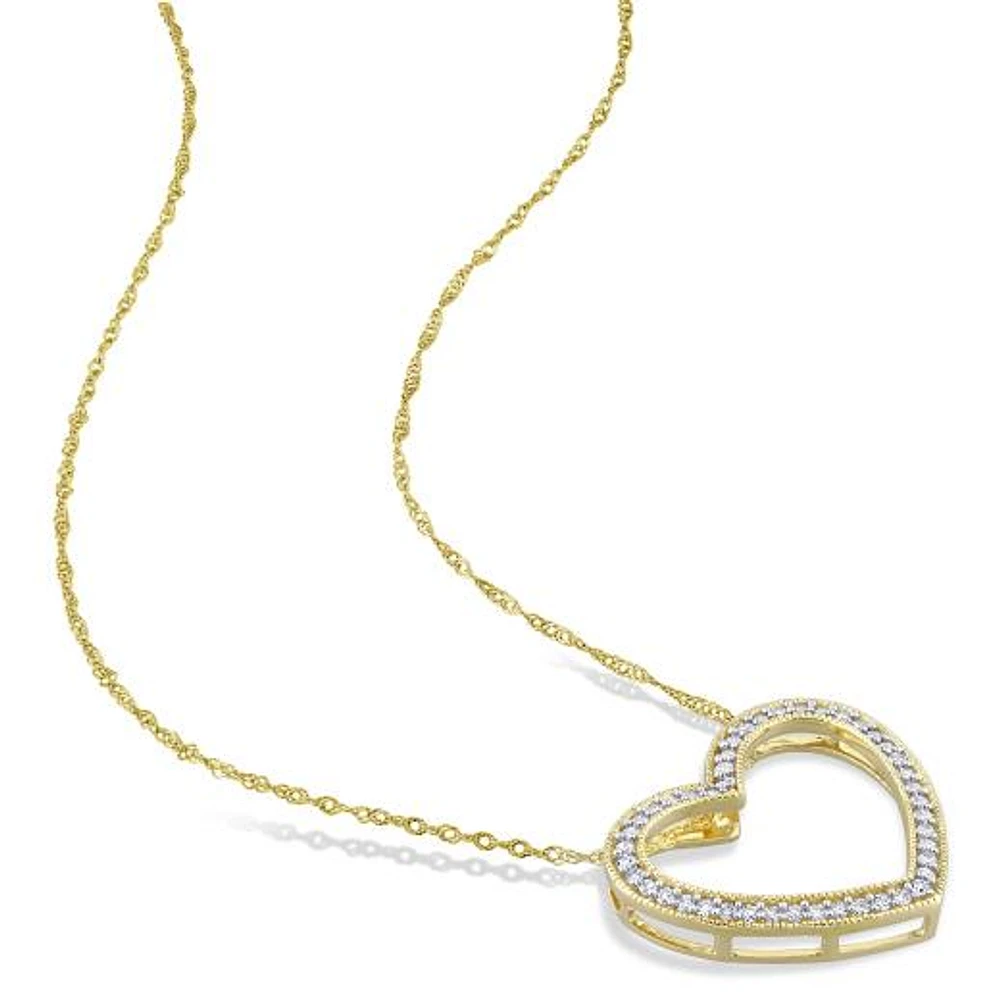 Julianna B 14K Yellow Gold 0.22CTW Diamond Heart Pendant