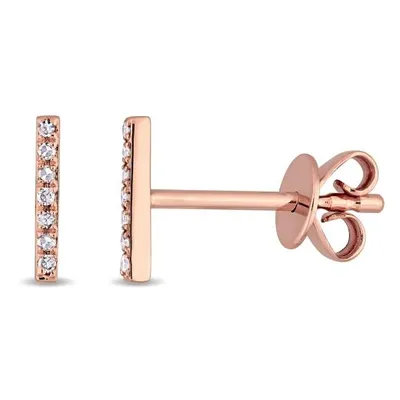 Julianna B 14K Rose Gold Diamond Bar Earrings