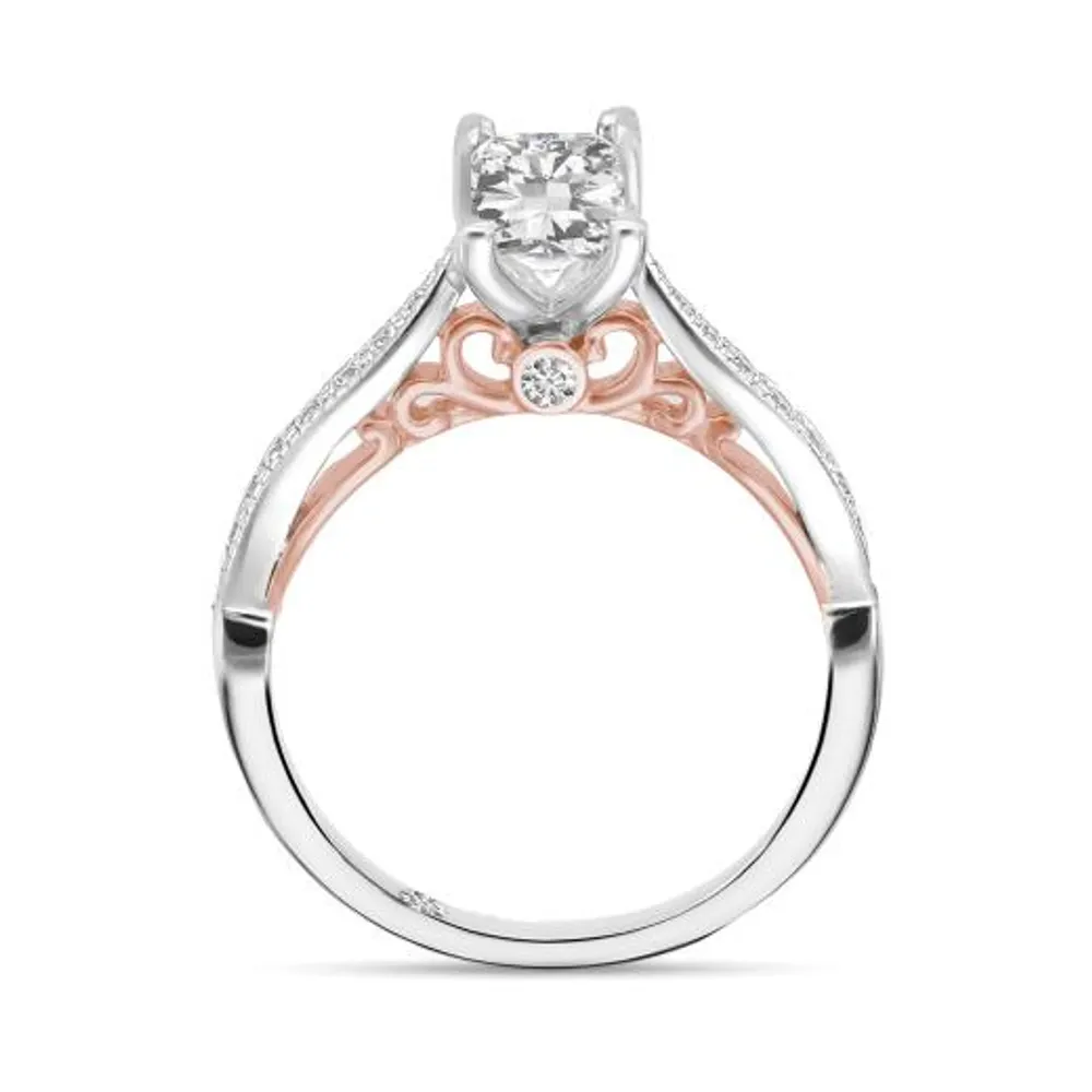 Charmed By Richard Calder 14K White & Rose Gold 0.89CTW Radiant Cut Diamond Ring