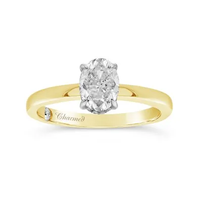Charmed By Richard Calder 14K Yellow Gold 1.09CTW Oval Diamond Engagement Ring