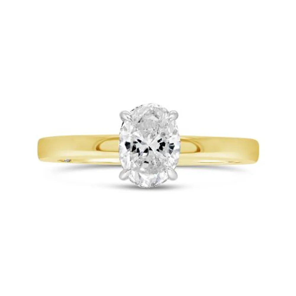 Charmed By Richard Calder 14K Yellow Gold 1.09CTW Oval Diamond Engagement Ring