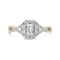 My Diamond Story 14k Yellow Gold 1.00CTW Emerald Cut Diamond Bridal Ring