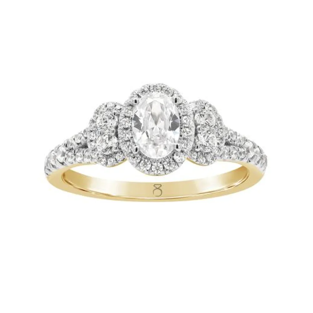 My Diamond Story 14k Yellow Gold 1.00CTW Oval Cut Diamond Bridal Ring