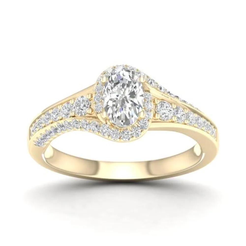 My Diamond Story 14k Yellow Gold 1.00CTW Oval Cut Diamond Bridal Ring
