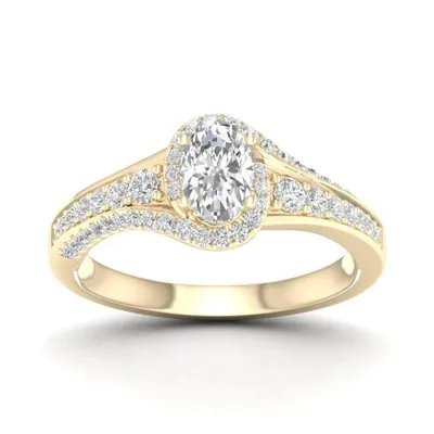 My Diamond Story 14k Yellow Gold 1.00CTW Oval Cut Diamond Bridal Ring