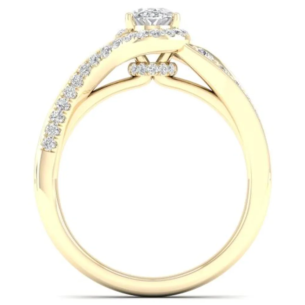 My Diamond Story 14k Yellow Gold 1.00CTW Oval Cut Diamond Bridal Ring