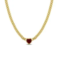 Julianna B Yellow Plated Sterling Silver Lab Grown Ruby Necklace