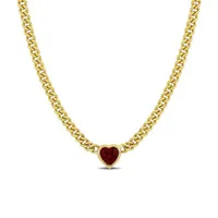 Julianna B Yellow Plated Sterling Silver Lab Grown Ruby Necklace