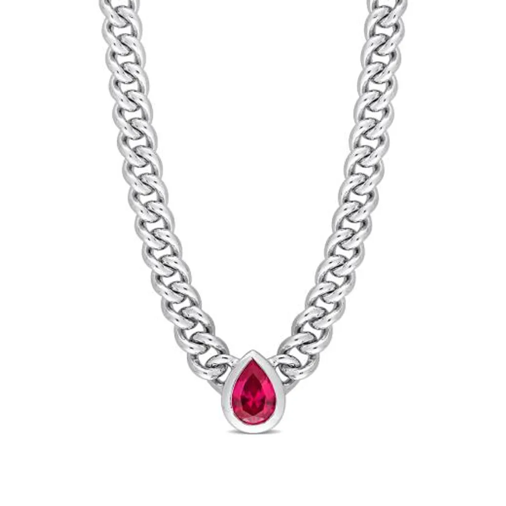 Julianna B Sterling Silver Lab Grown Ruby Necklace
