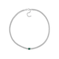 Julianna B Sterling Silver Lab Grown Emerald Necklace