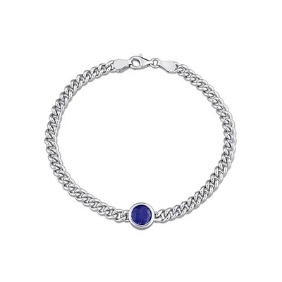 Julianna B Sterling Silver Lab Grown Blue Sapphire Bracelet