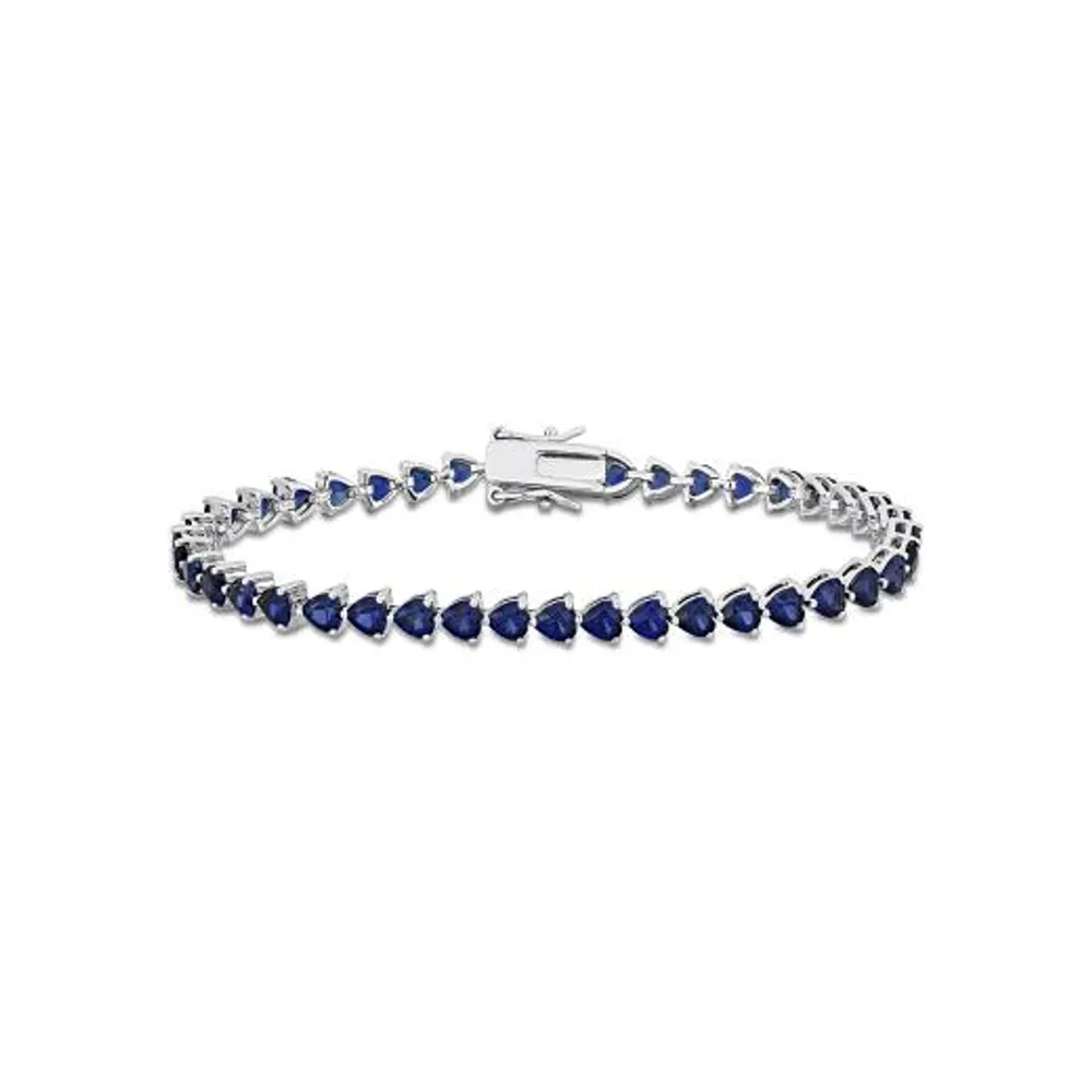 Julianna B Sterling Silver Lab Grown Blue Sapphire Tennis Bracelet
