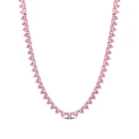 Julianna B Rose Plated Sterling Silver Lab Grown Pink Sapphire Necklace