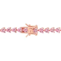 Julianna B Rose Plated Sterling Silver Lab Grown Pink Sapphire Tennis Bracelet