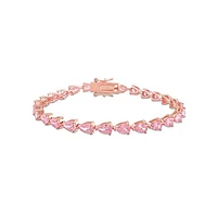 Julianna B Rose Plated Sterling Silver Lab Grown Pink Sapphire Tennis Bracelet