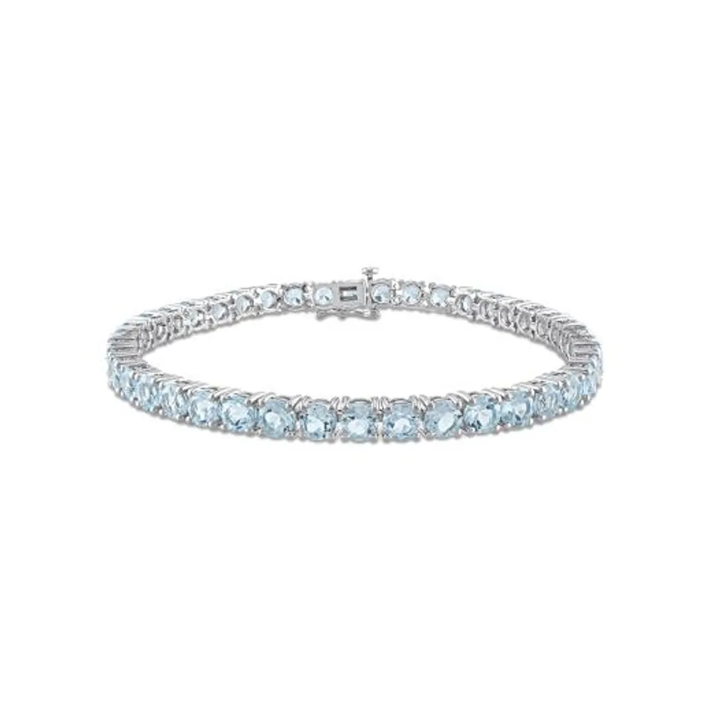 Julianna B Sterling Silver Blue Topaz Tennis Bracelet