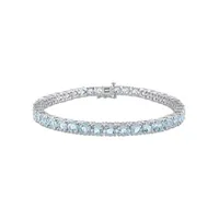 Julianna B Sterling Silver Blue Topaz Tennis Bracelet