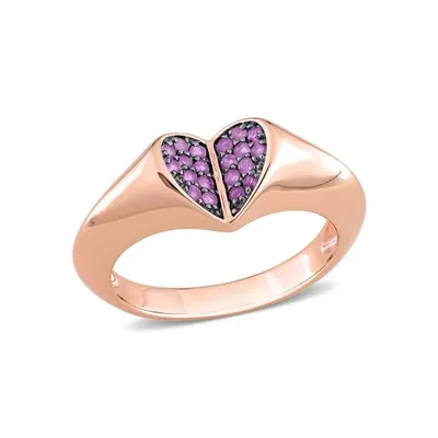 Julianna B Rose Plated Sterling Silver Amethyst-Africa Ring
