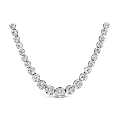 10K White Gold 5.00CTW Diamond Tennis Necklace
