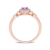 Julianna B Sterling Silver Diamond, Amethyst & Created White Sapphire Ring