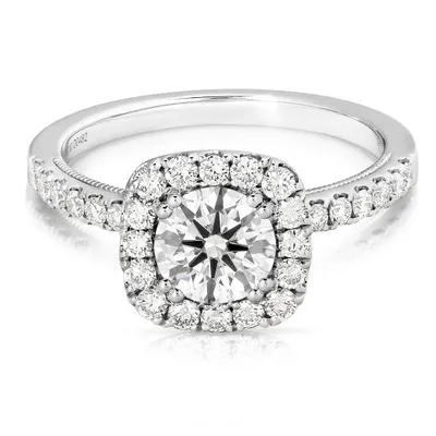 Chemistry by New Brilliance 14K White Gold Lab Grown 1.50CTW Diamond Halo Ring