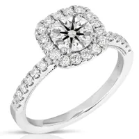 Chemistry by New Brilliance 14K White Gold Lab Grown 2.13CTW Diamond Halo Ring