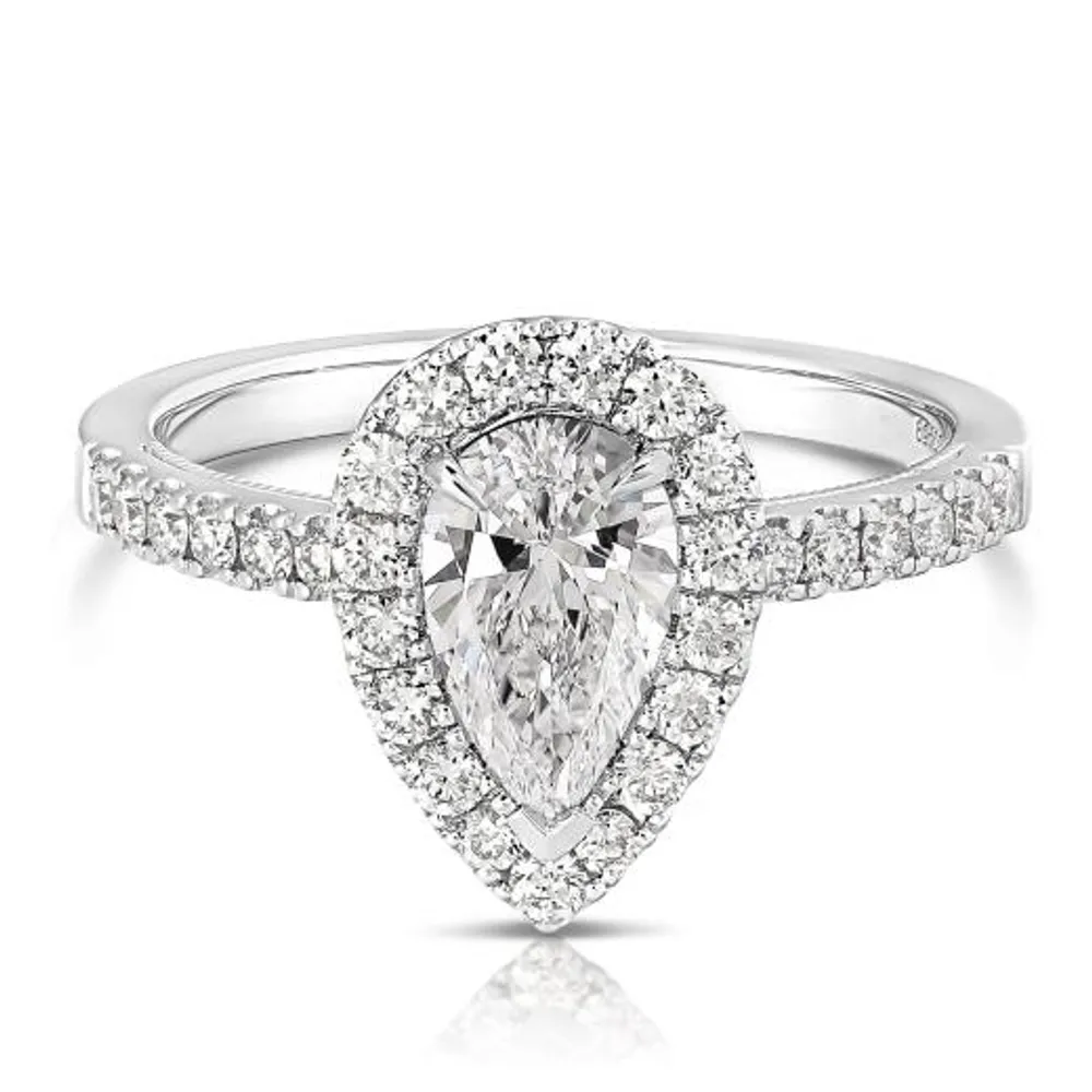 Chemistry 14K White Gold Lab Grown 1.60CTW Pear Cut Diamond Ring