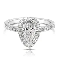 Chemistry 14K White Gold Lab Grown 1.60CTW Pear Cut Diamond Ring