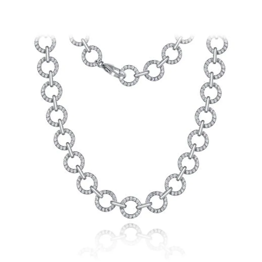 Sterling Silver 15.75" Cubic Zirconia Choker