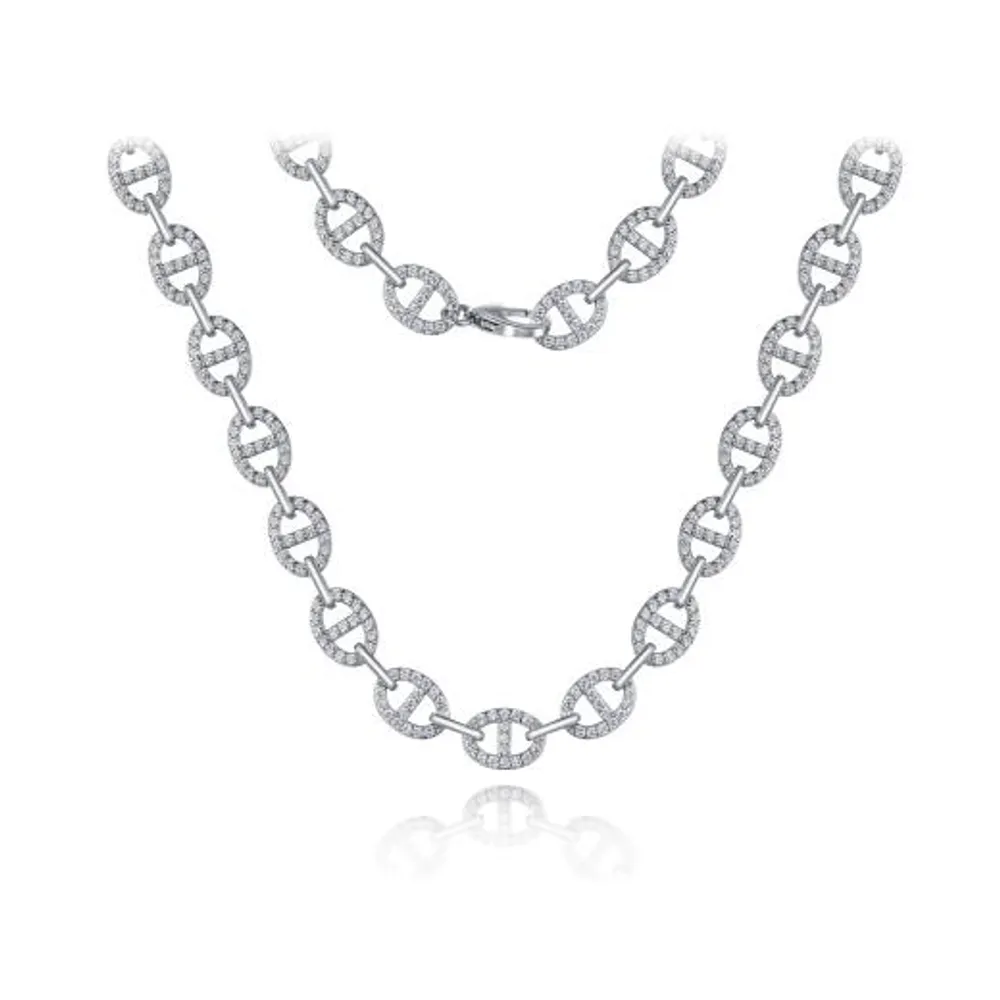 Sterling Silver 17.75" Cubic Zirconia Choker