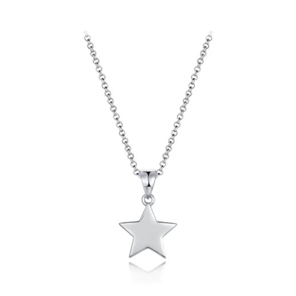 Sterling Silver 19" Star Pendant with Adjustable Chain