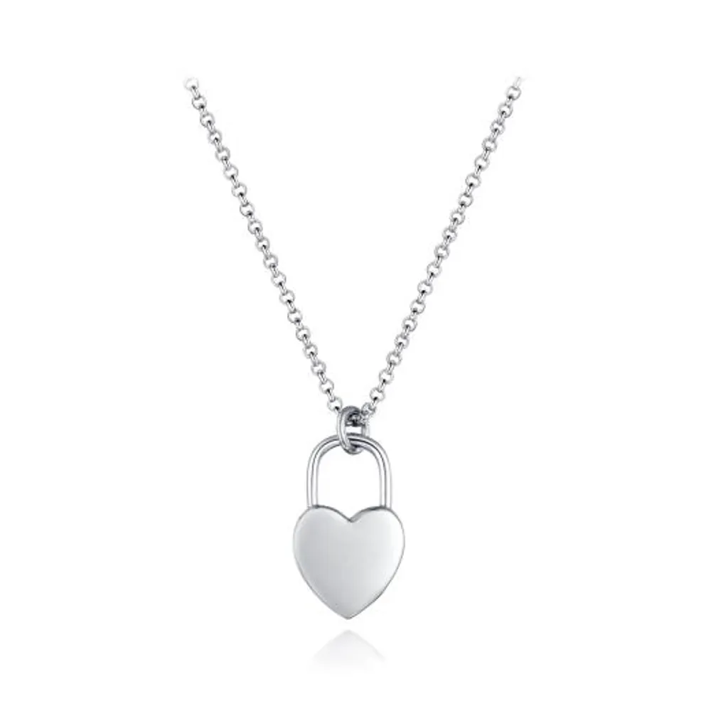 Sterling Silver 19" Heart Pendant with Adjustable Chain