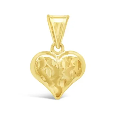 10K Yellow Gold Puff Heart Pendant