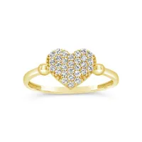 10K Yellow Gold Cubic Zirconia Heart Ring