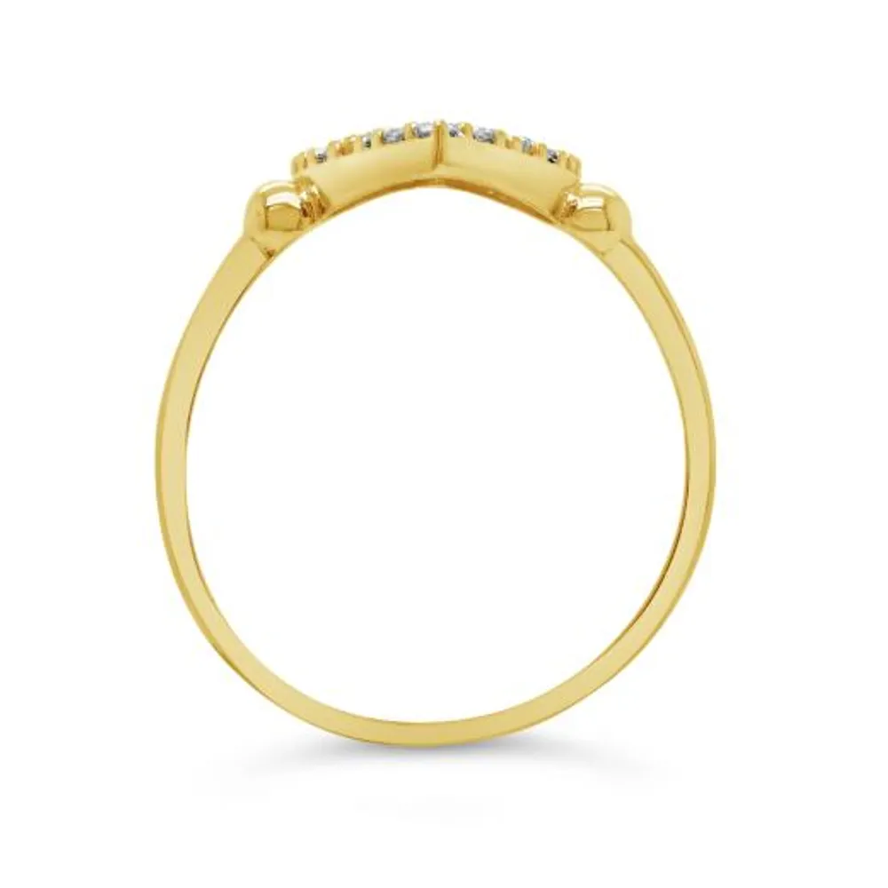 10K Yellow Gold Cubic Zirconia Heart Ring