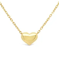 10K Yellow Gold 18" Heart Necklace