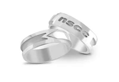 NSCC 10K White Gold High-Polish 6mm Graduation Ring (Sizes 3 - 8.5)