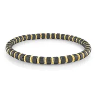 Black and Gold 8" Bead Bracelet