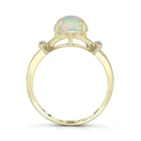 10K Yellow Gold Opal & Diamond Ring