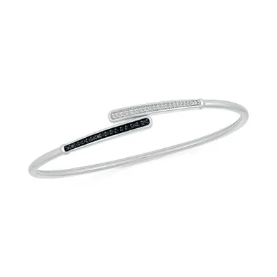 Sterling Silver 0.23CTW Black & White Diamond Bangle