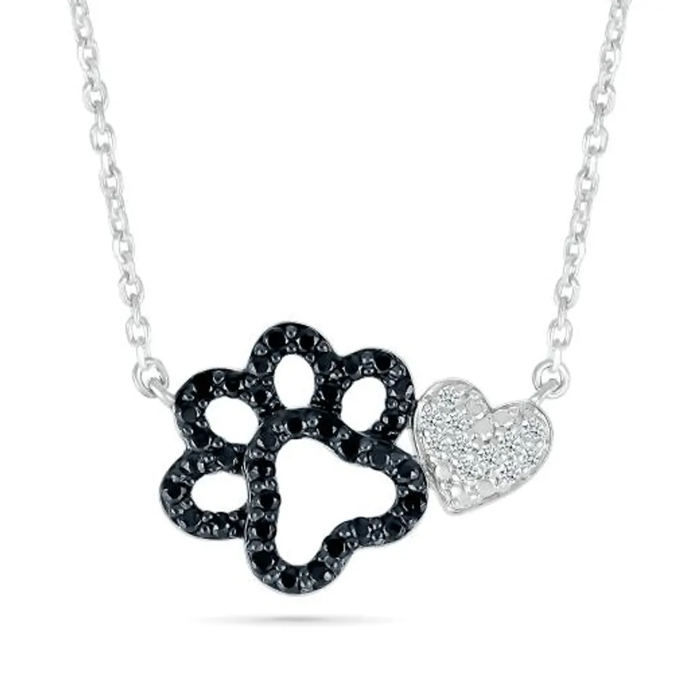 Sterling Silver 0.18CTW Black Diamond Necklace