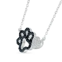 Sterling Silver 0.18CTW Black Diamond Necklace