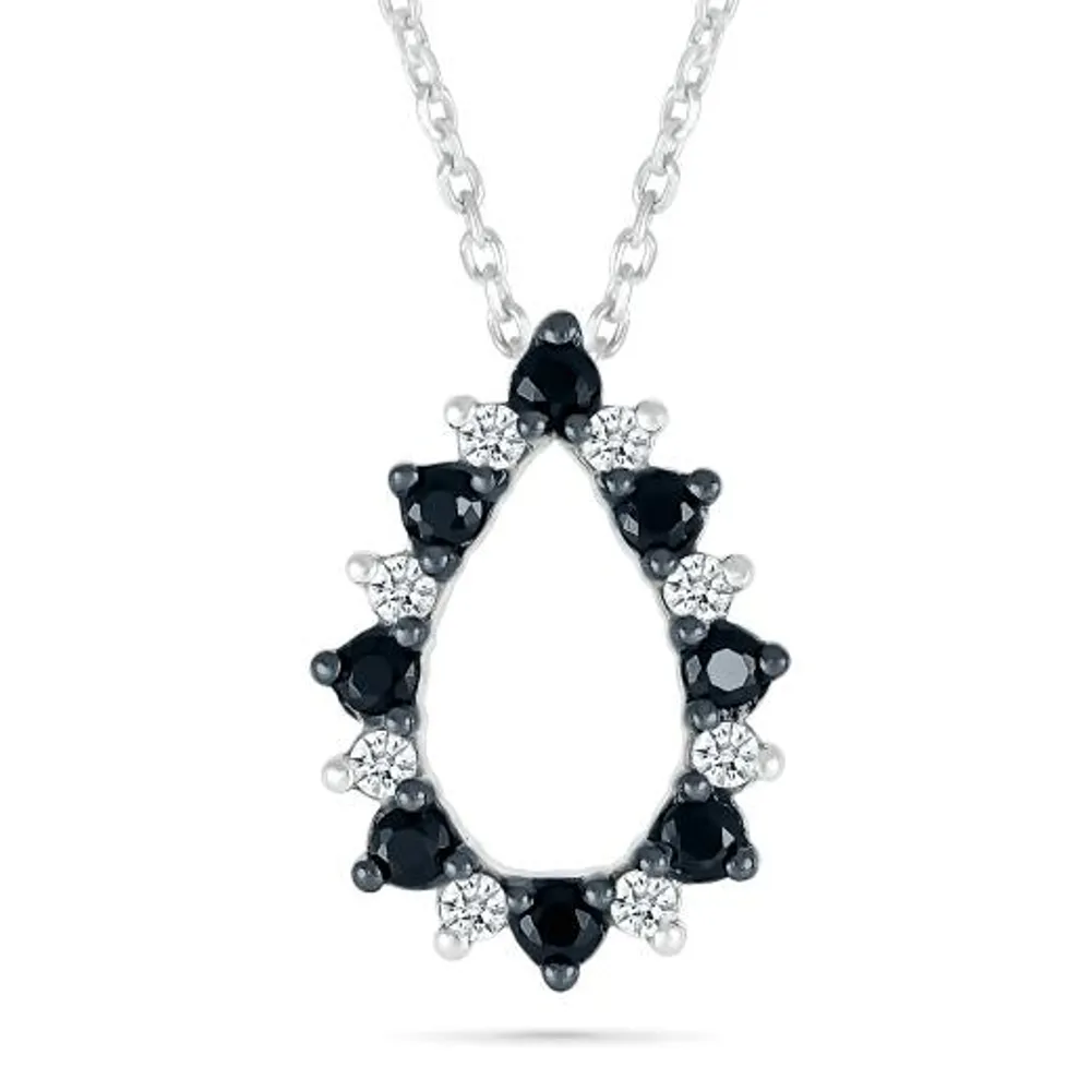 Sterling Silver 0.23CTW Black Diamond Pendant