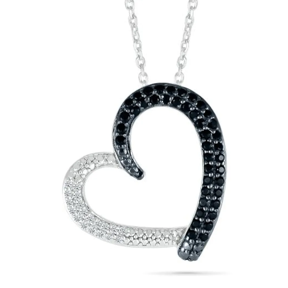 Sterling Silver 0.23CTW Diamond Heart Pendant